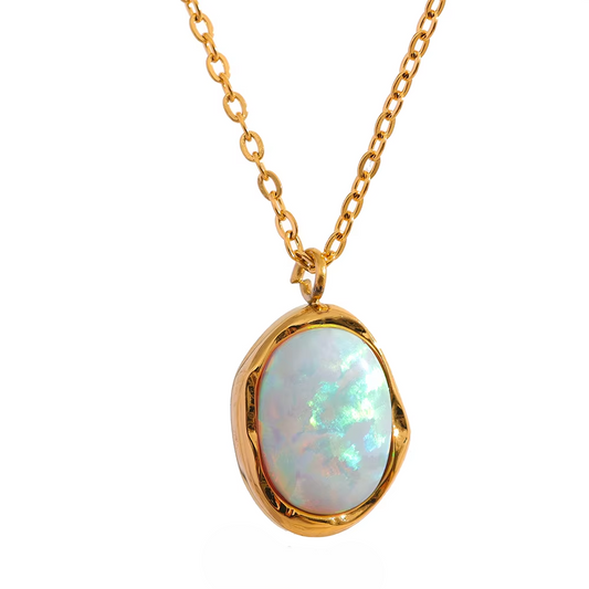Processed Opal Minimalist Necklace