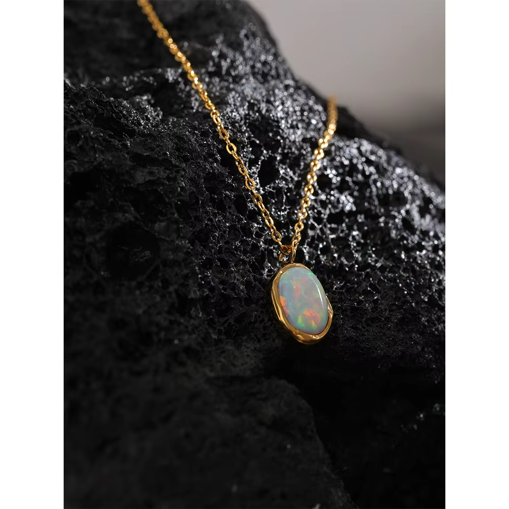 Processed Opal Minimalist Necklace