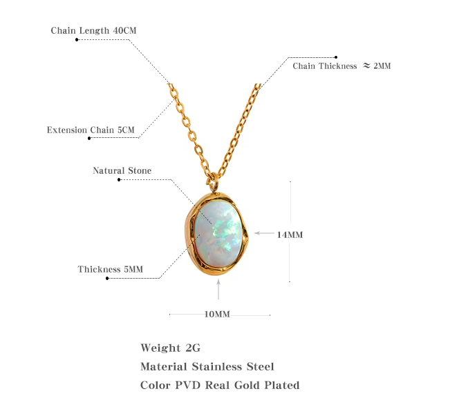 Processed Opal Minimalist Necklace
