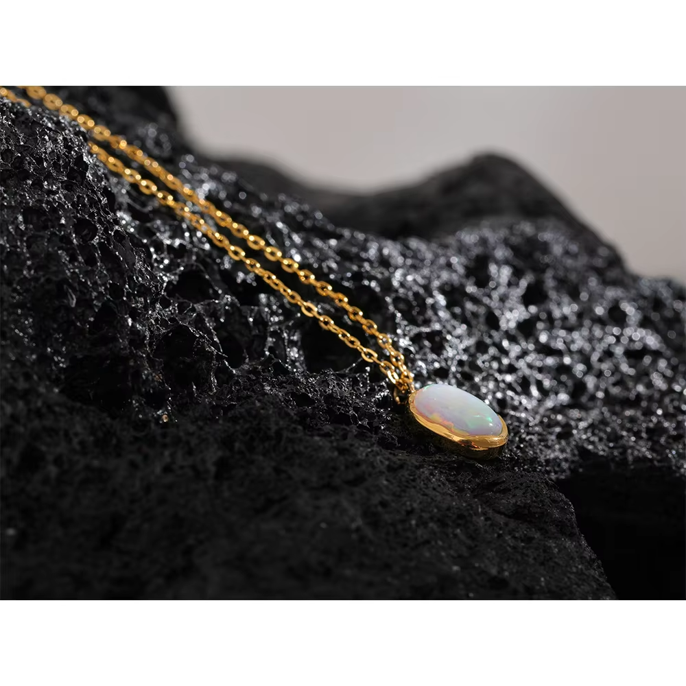 Processed Opal Minimalist Necklace