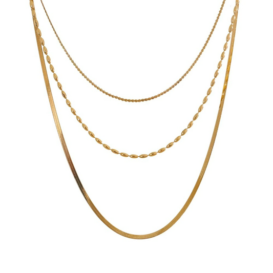 Minimalist Stainless Steel Layered Stacking Fashion Chain Necklace