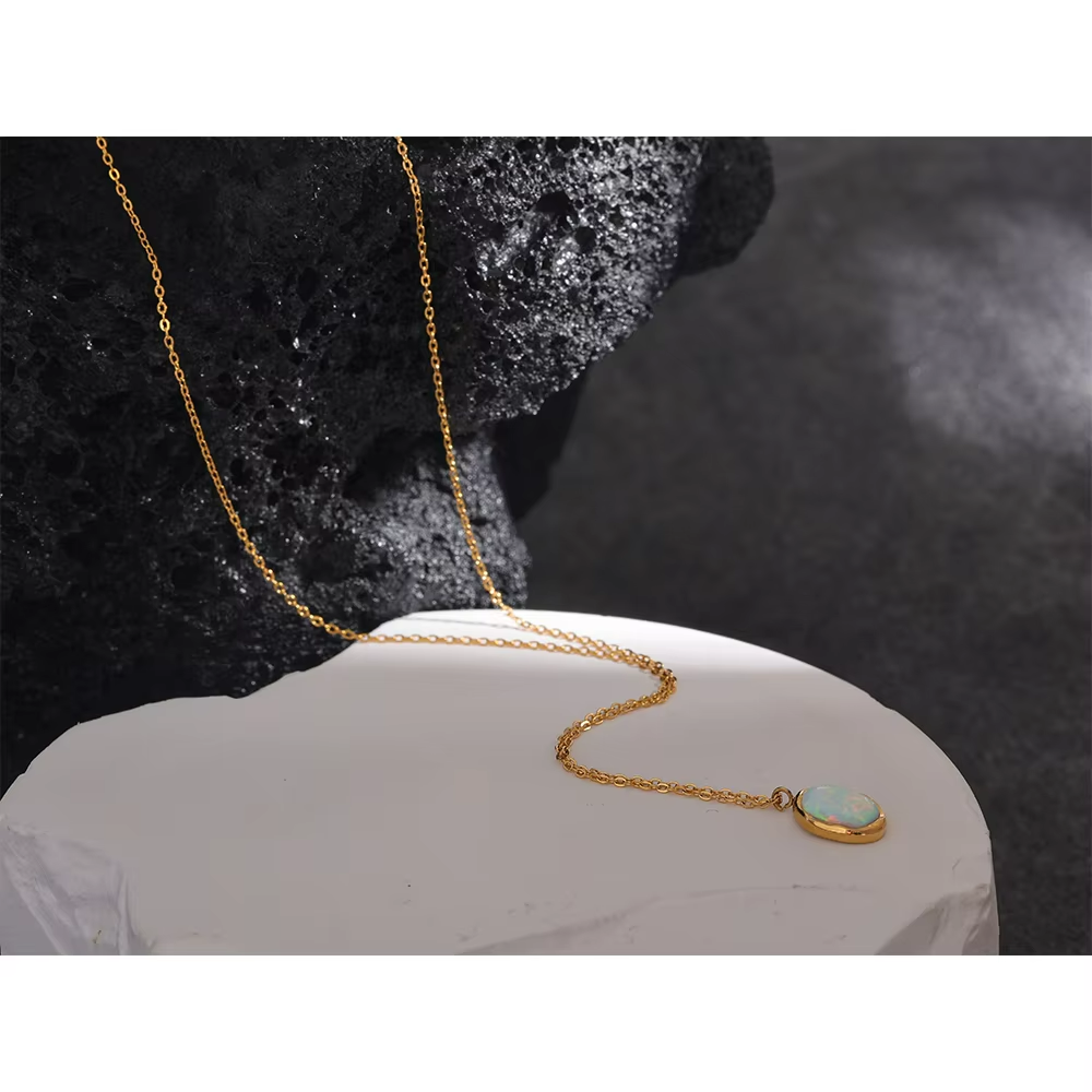 Processed Opal Minimalist Necklace