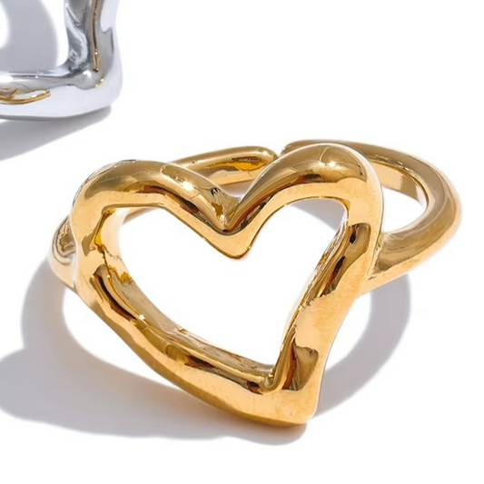 Minimalist Hollow Heart Ring
