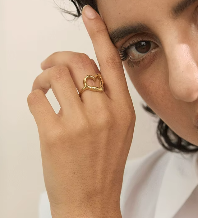 Minimalist Hollow Heart Ring