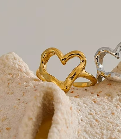 Minimalist Hollow Heart Ring