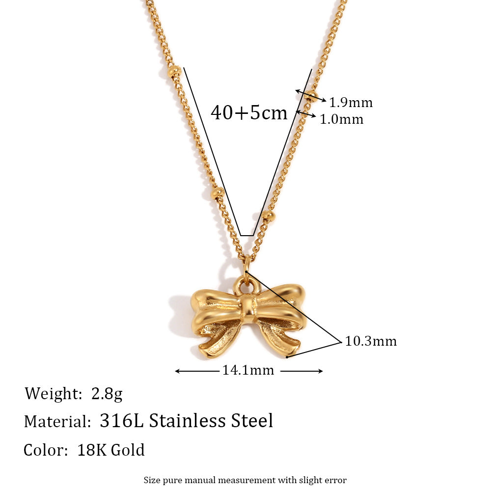Yasmin Bow Necklace and Earrings Set
