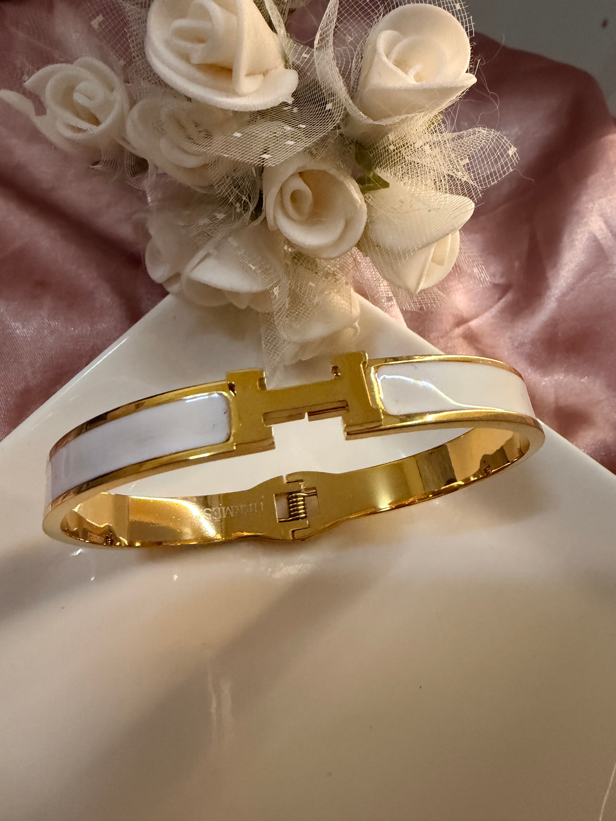 H White Enamel Bangle
