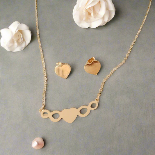 Infinite Heart Necklace and Earrings set