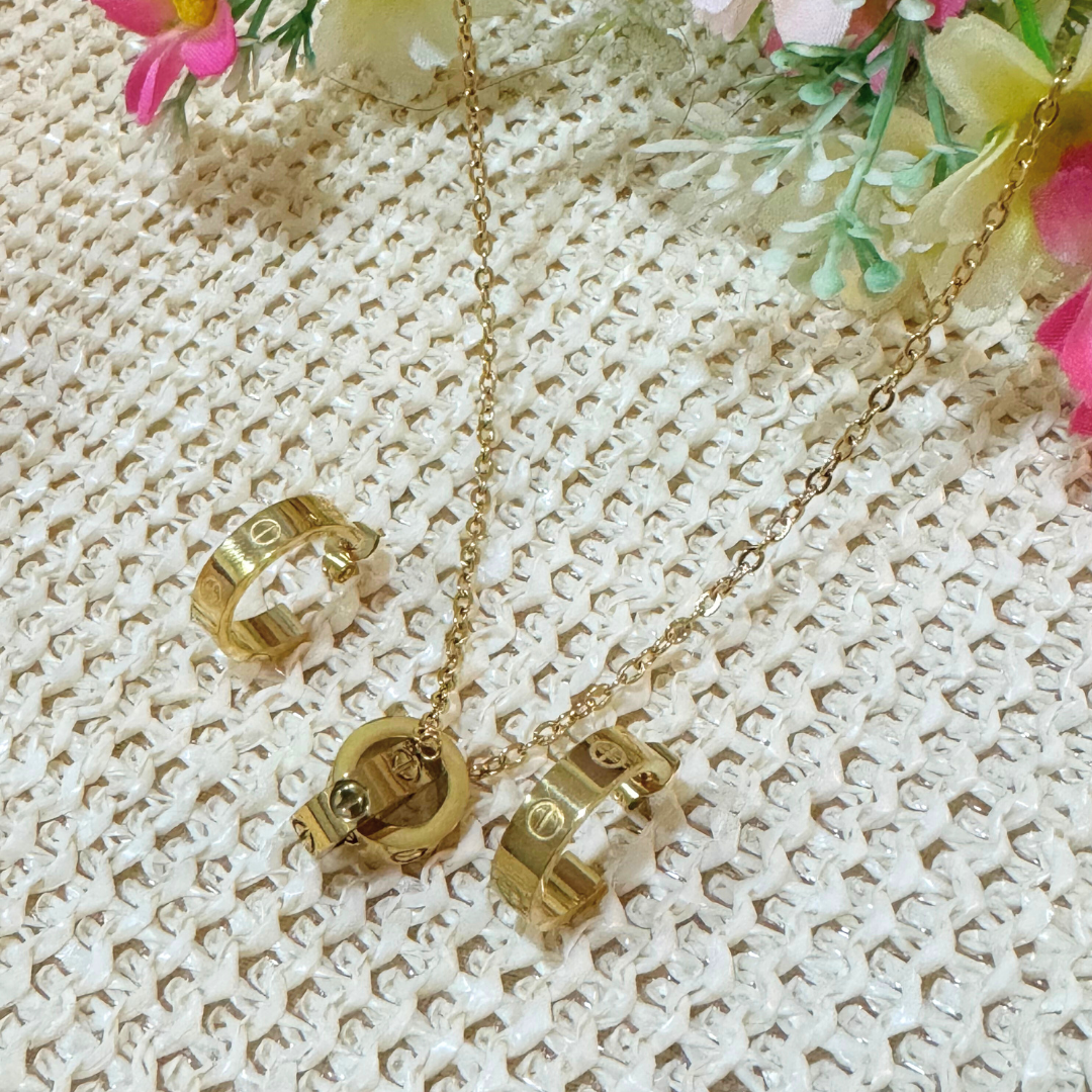 Love Necklace and Earrings Set