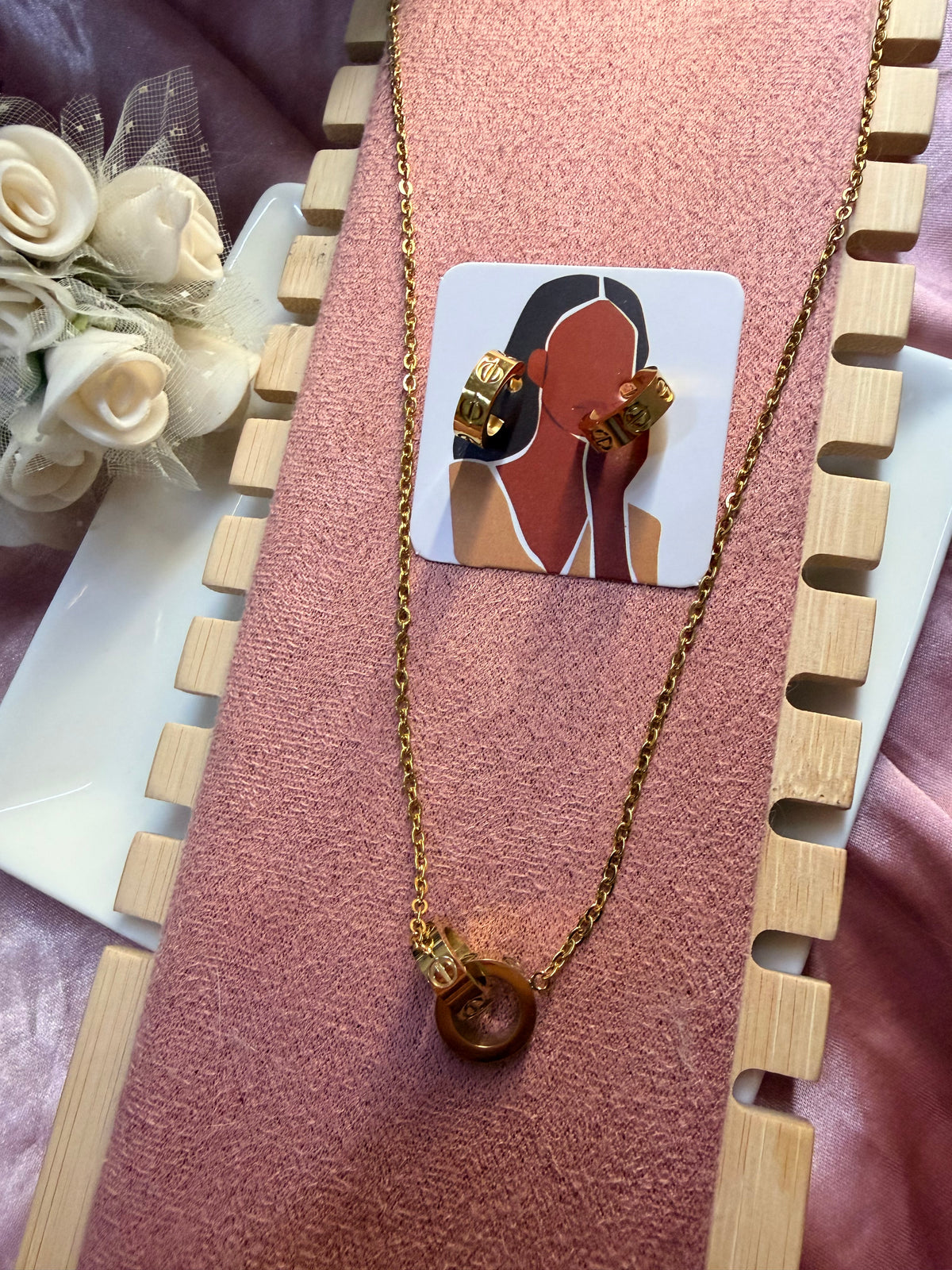 Love Necklace and Earrings Set
