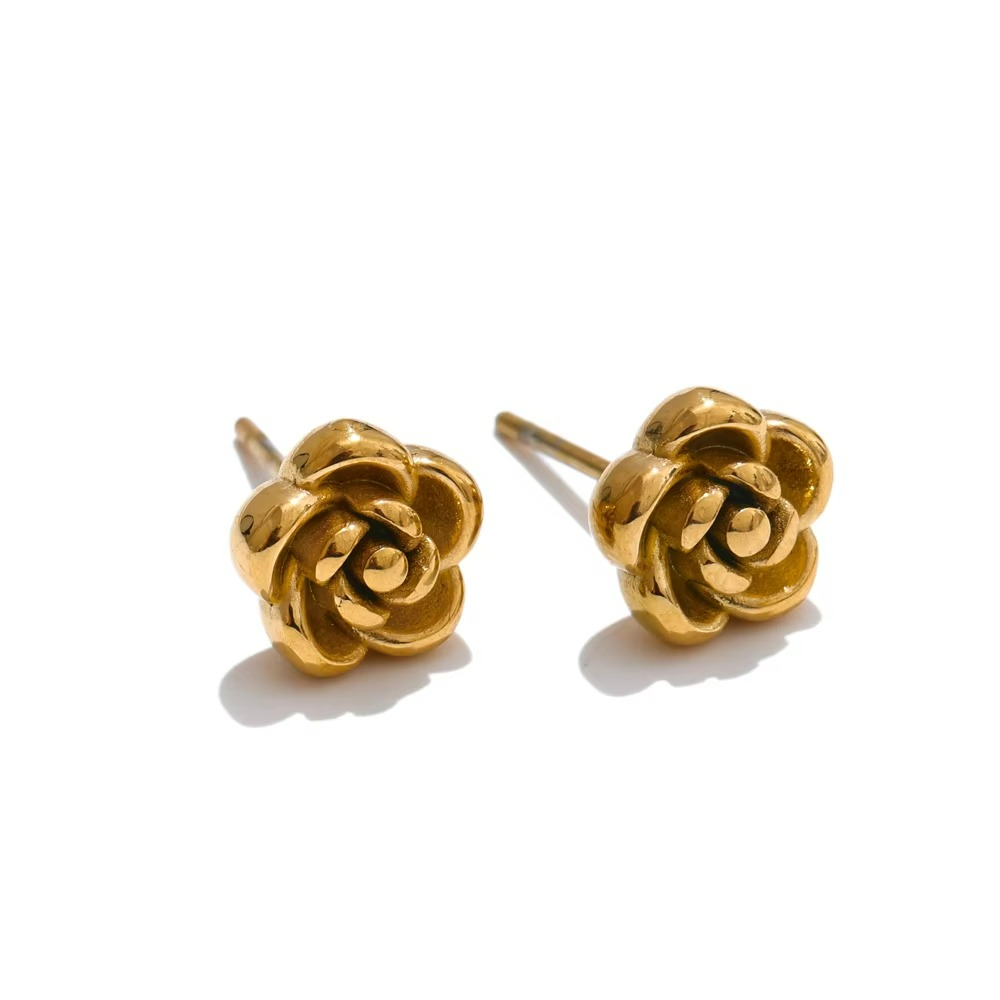 Rose Earrings Necklace and Bracelet Set