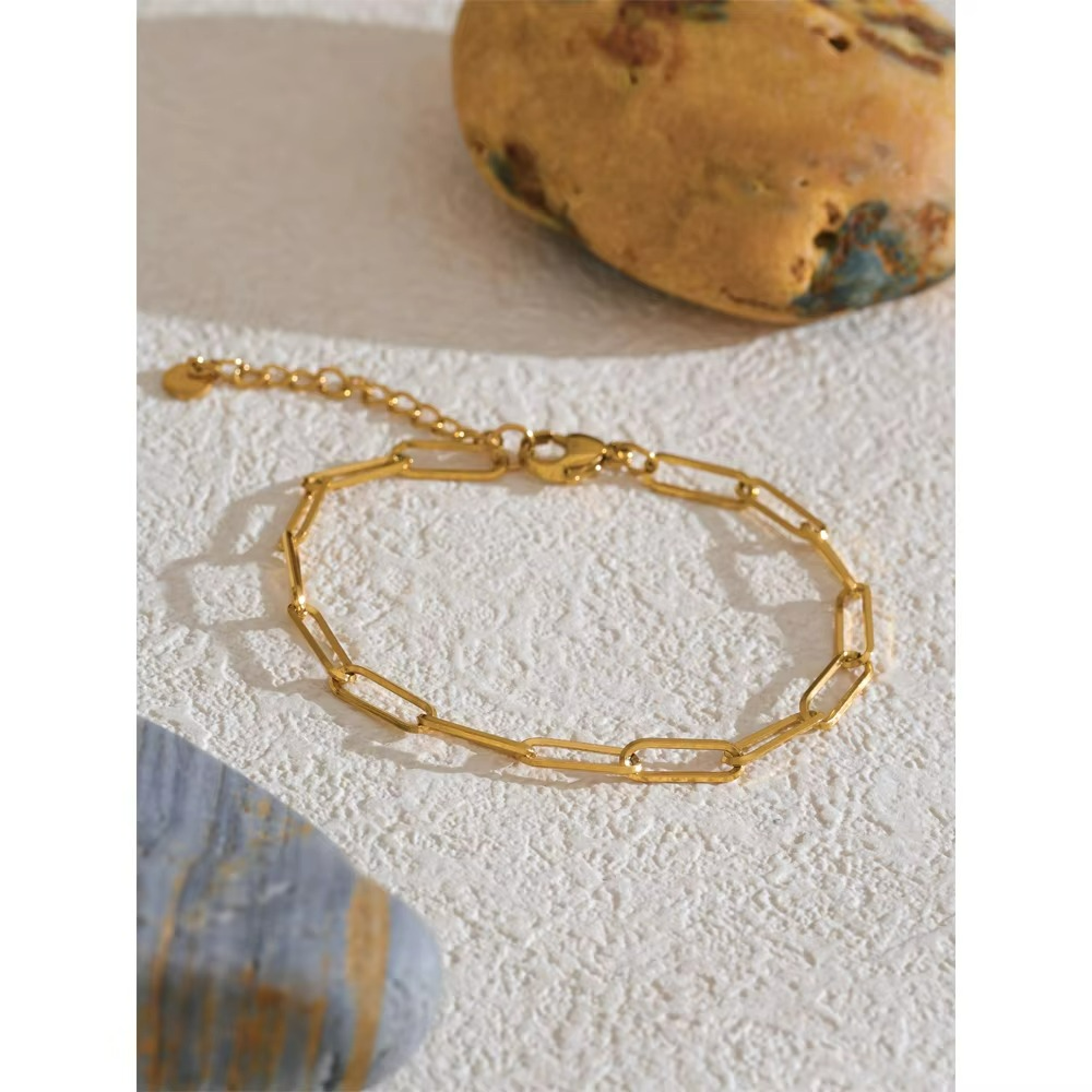 Paperclip Chain Necklace and Bracelet Set