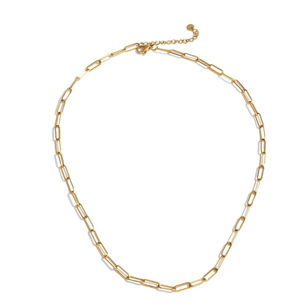 Paperclip Chain Necklace and Bracelet Set