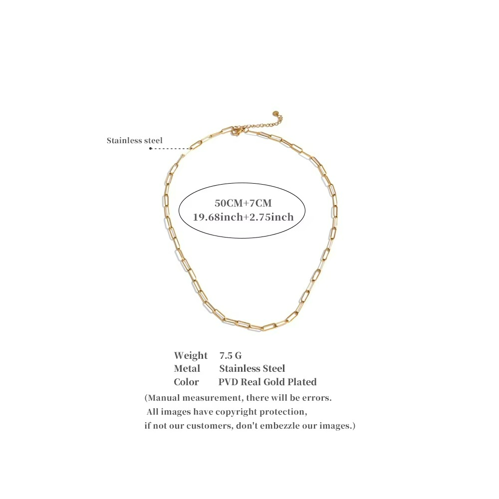 Paperclip Chain Necklace and Bracelet Set