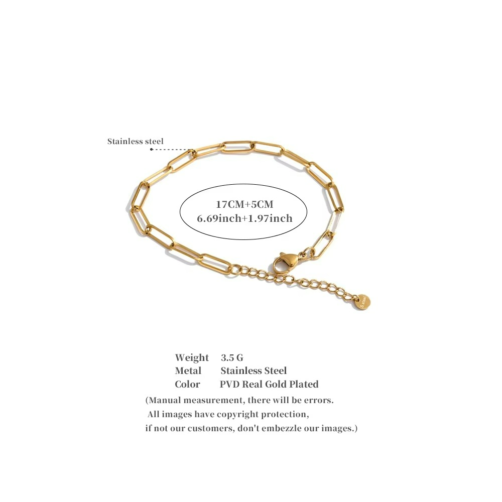 Paperclip Chain Necklace and Bracelet Set