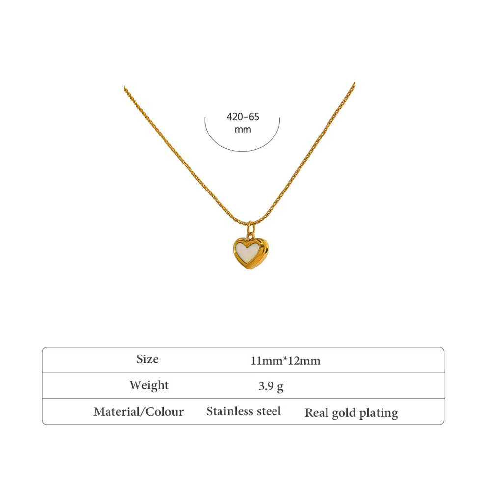White Heart Necklace and Bracelet Set