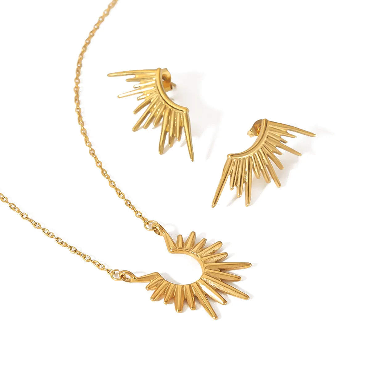 Rising Sun Necklace and Earrings Set