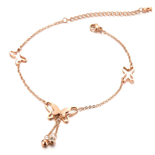 Delicate Butterfly Charm Anklet