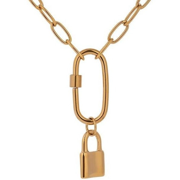 Ellipse Lock Pendant Necklace