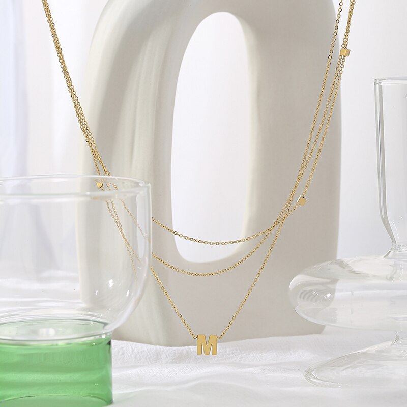 M Layered Necklace