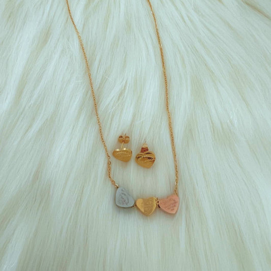 Tricolor Forever Love  Necklace and Earrings set