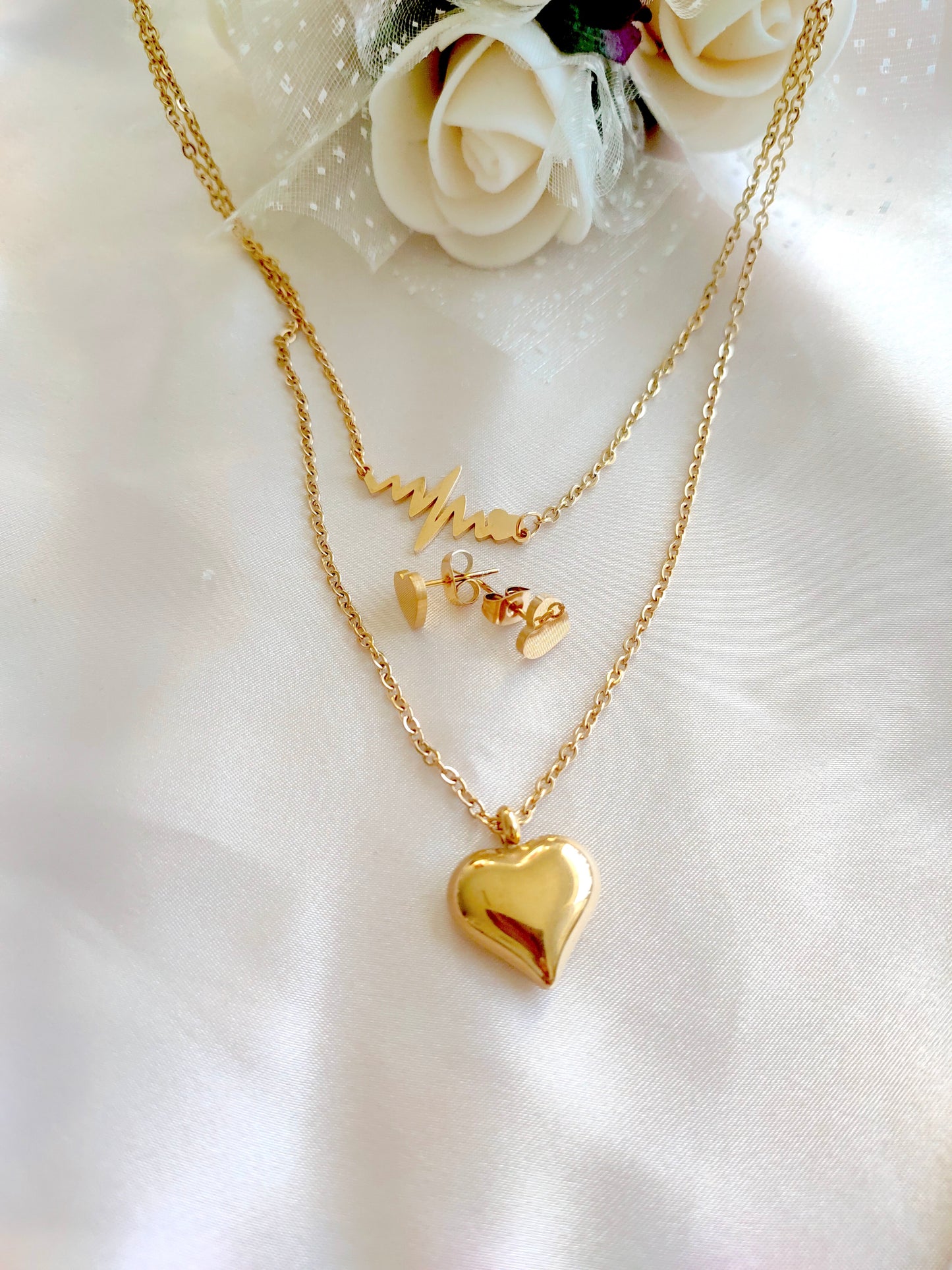 Infinite Heart Necklace and Earrings Set