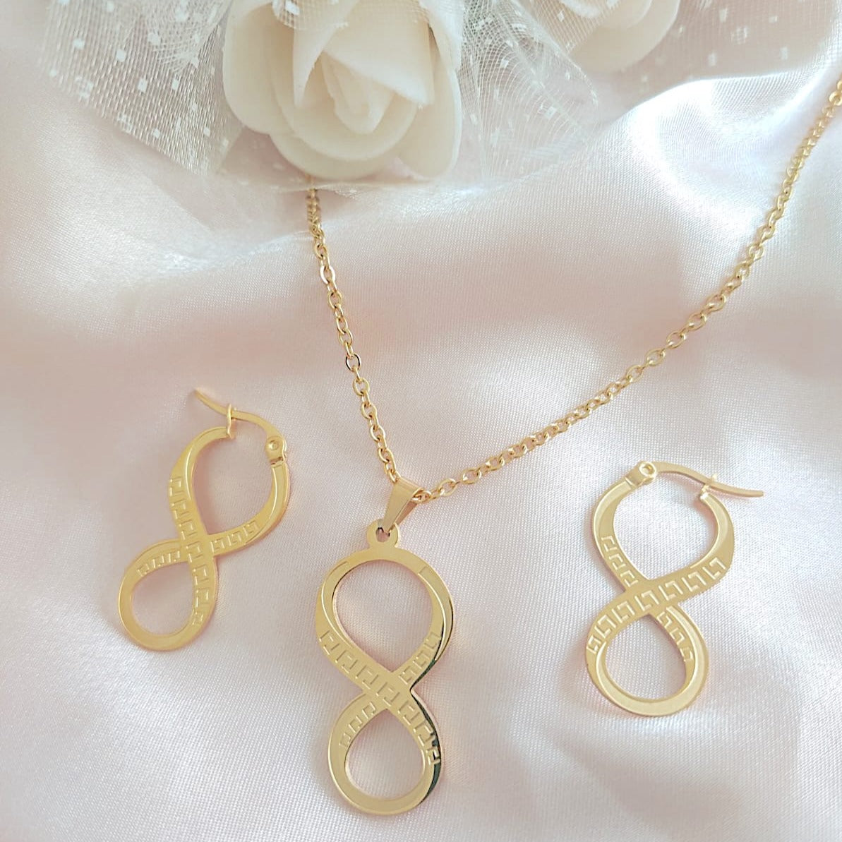 Infinity Necklace and Earrings set