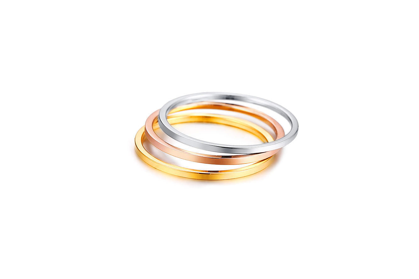 Three Piece Tricolor Ring