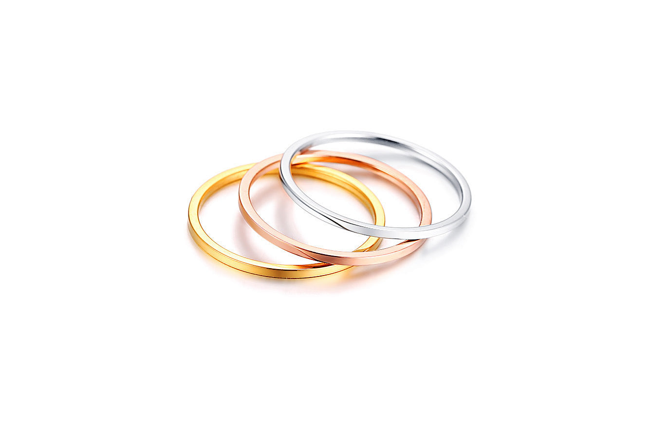 Three Piece Tricolor Ring