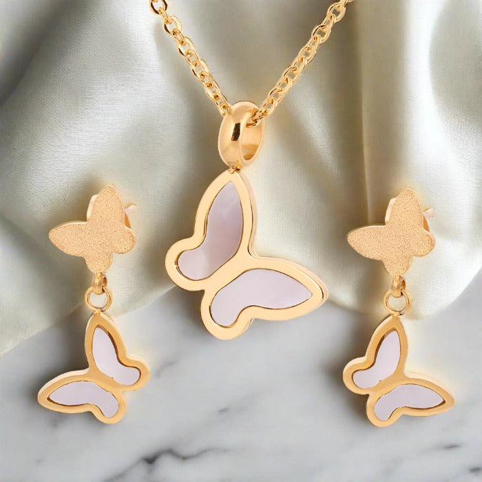 Butterfly Necklace and Earrings Set