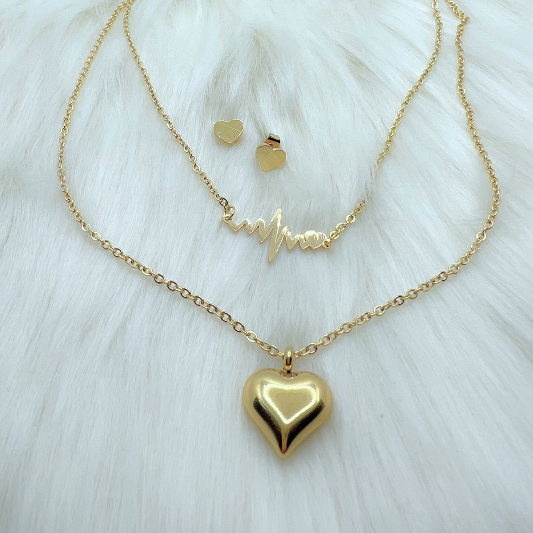 Infinite Heart Necklace and Earrings Set