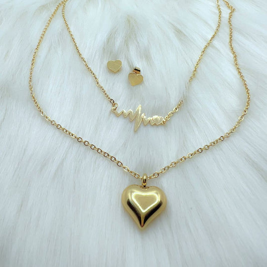 Infinite Heart Necklace and Earrings Set