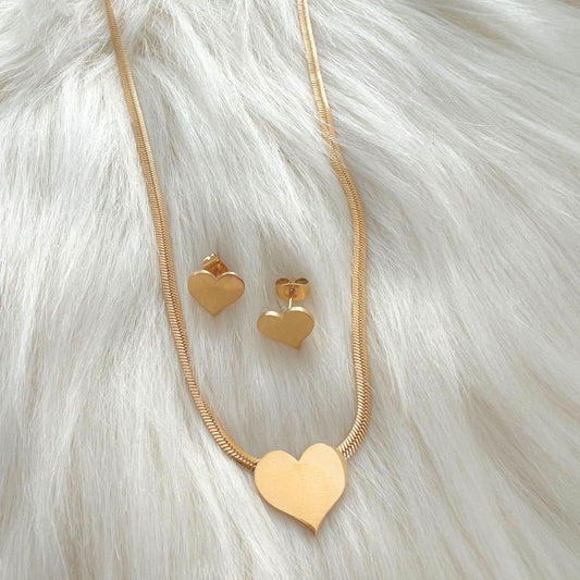 Heart Necklace and Earrings set